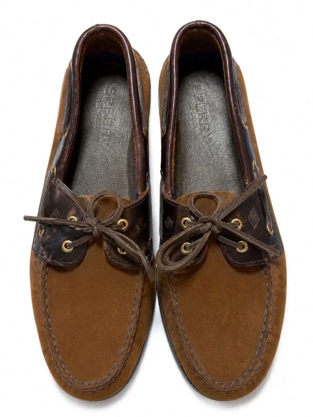 Mens Sperry Top-Sider Dark Brown / Blk 2Eye  NWOB Size 14 M Leather